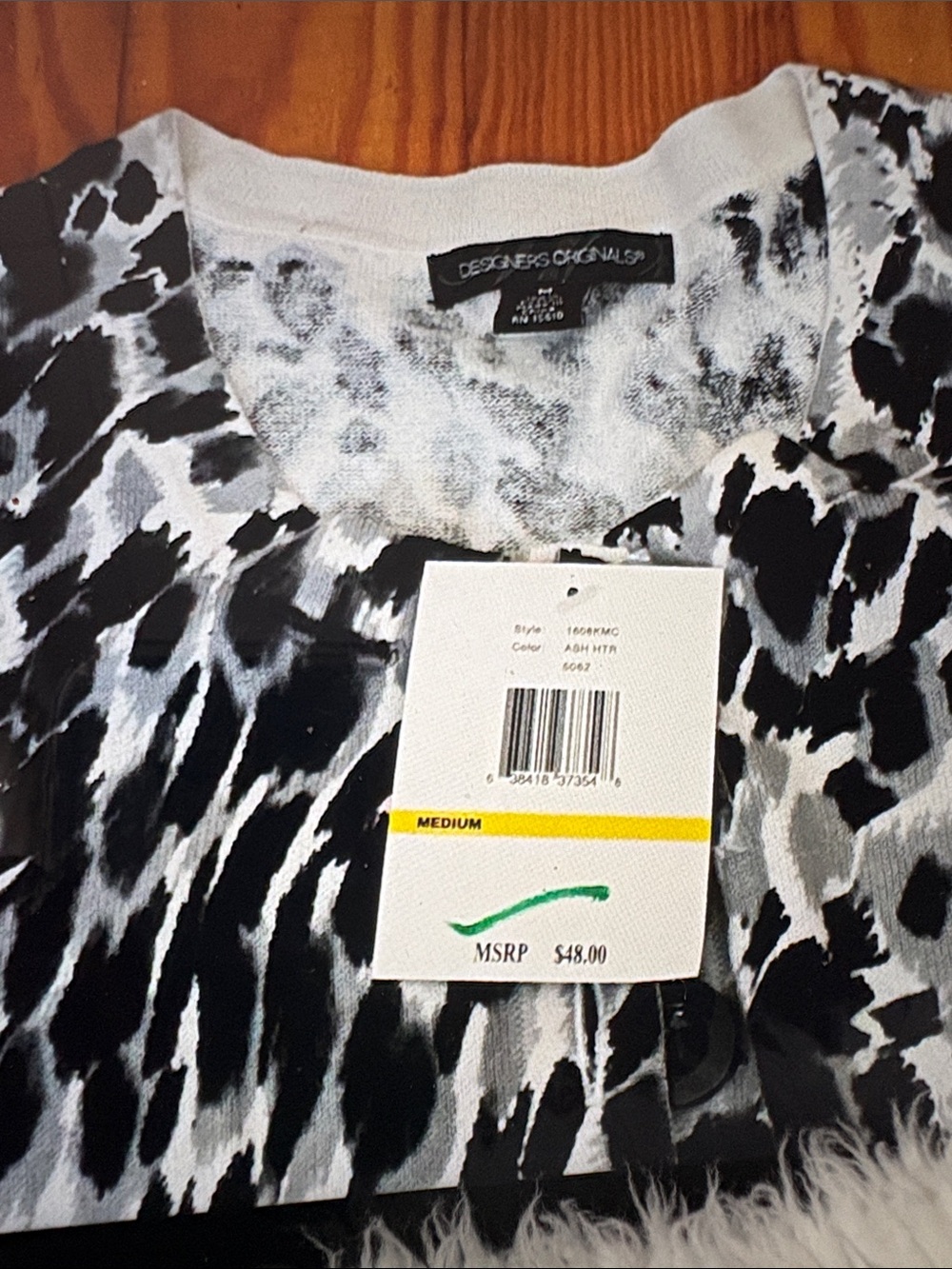 Designers Originals Black & White Animal Print Pullover